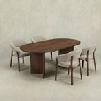 Mangohouten Eettafel Eilis 180x100 cm Walnoot, Verzenden, Nieuw, Industriële meubels, Overige vormen