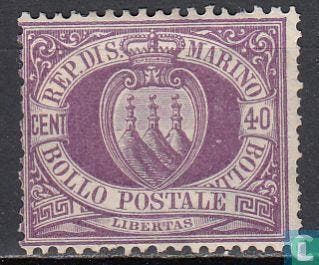 San Marino - Wapenschild - 1877, Verzenden, Postfris