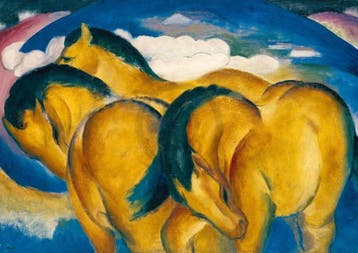Kunstdruk Franz Marc - Die kleinen gelben Pferde 29.7x21cm, Verzenden, Nieuw