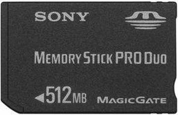 Sony Memory Stick Pro Duo 512MB MagicGate Zwart/Blauw/Wit, Spelcomputers en Games, Ophalen of Verzenden, Zo goed als nieuw