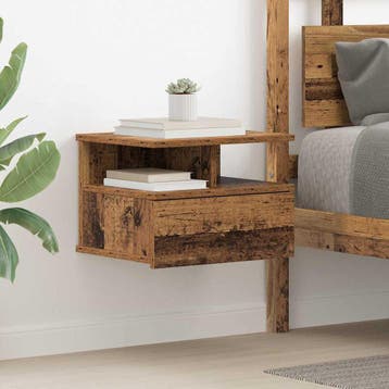 vidaXL Vliegend Nachtkastje Oudhout 40 x 31 x 28 cm Bewerkt, Huis en Inrichting, Slaapkamer | Nachtkastjes, Minder dan 45 cm, Verzenden