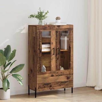 vidaXL Highboard CORONA Oud Hout 69,5 x 31 x 115 cm Bewerkt, Huis en Inrichting, Minder dan 50 cm, Verzenden, 100 tot 150 cm, Nieuw