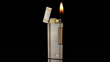 Dunill - Two-Tone Vertical Lines Pattern Rollagas Lighter -, Nieuw