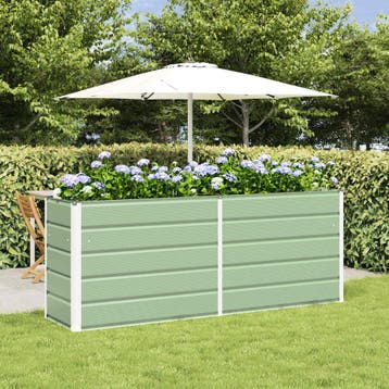 vidaXL Plantenbak Pastelgroen 195 x 50 x 77 cm, Verzenden, Minder dan 60 cm, Nieuw, Metaal