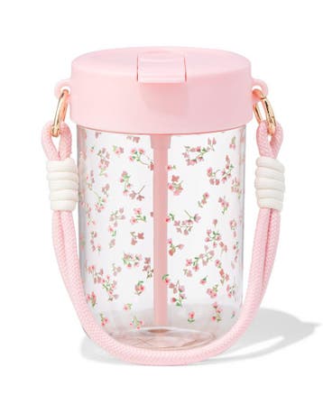 HEMA Waterfles 450ml met bandje bloemen, Huis en Inrichting, Keuken | Servies, Verzenden, Nieuw