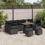 vidaXL Tuin Sofa Set met kussen met opslag met kussen 10 pcs, Verzenden, Nieuw, Rotan