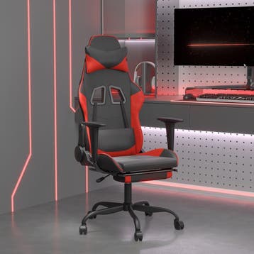 vidaXL Massage gamestoel met voetensteun kunstleer zwart en, Verzenden, Nieuw, Rood