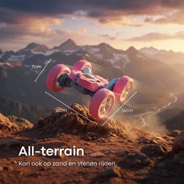 Nexar Bestuurbare Auto - RC Stunt Auto - 360° - Met LED, Ophalen of Verzenden, Zo goed als nieuw