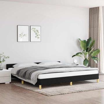 vidaXL Bedframe zonder matras stof zwart 200x200 cm, Verzenden, Zwart, Overige maten, 200 cm