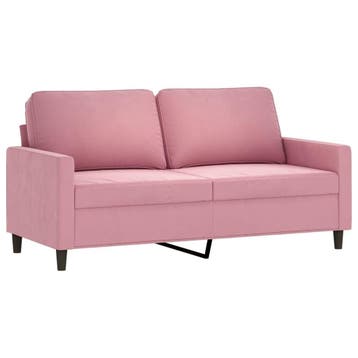 Fluwelen Bank Roze | Tweedekansje | OP=OP, Huis en Inrichting, 150 tot 200 cm, Tweepersoons, 75 tot 100 cm, Ophalen of Verzenden