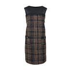 Fracomina • geruite zwart beige jurk • L, Kleding | Dames, Jurken, Fracomina, Verzenden, Zwart, Maat 42/44 (L)