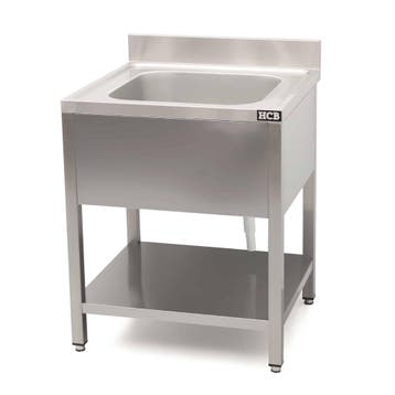 HCB Spoeltafel - enkele spoelbak - 70 cm - RVS, Verzenden, Nieuw in verpakking, Overige typen