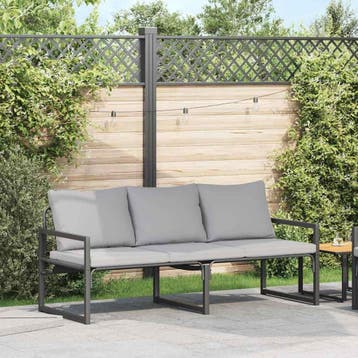 vidaXL Tuinmeubelen met kussen Lichtgrijs 180 x 72,5 x 71 cm, Verzenden, Nieuw