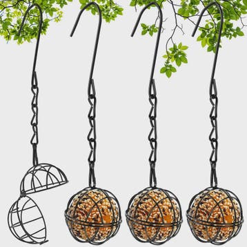 Set van 4 Metalen Vogelvoer Bollen Houders met Ketting - Eek, Verzenden, Nieuw