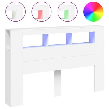 Design Bed-achterwand LED 160cm | 66% Korting, Overige materialen, Gebruikt, Wit, Tweepersoons