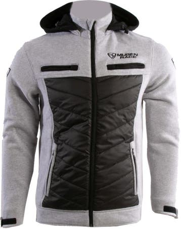 MUGENRACE Puffy-Two Zwart Lichtgrijze Zip Hoodie, Motoren, Kleding | Motorkleding, Nieuw met kaartje, Overige typen, MUGENRACE