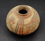 Indus Vallei Terracotta Beschilderde pot replika - 75 mm