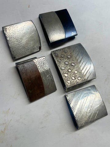 5 zilveren habaki met folie voor katana, zwaard, wakizashi