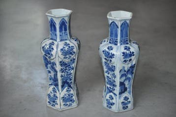 Vaas - blauw-wit porselein - China - Kangxi (1662-1722) -