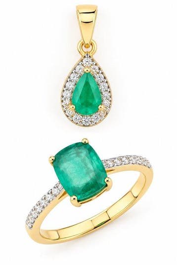 2-delige sieradenset - 14 karaat Geel goud - 2.32ct. tw.