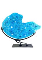 Made Murano Glass - sculptuur, Piastra Carnevale Acquamarina