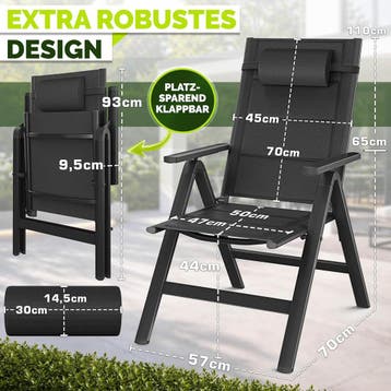 tillvex® Tuinstoel met hoge rugleuning, 1 stuk, met armleuni, Verzenden, Zo goed als nieuw
