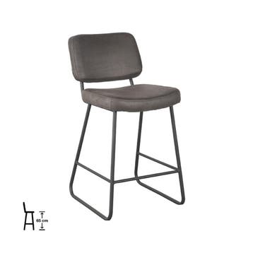 Barkruk Noah | Antraciet | Micro Suede | Laag LABEL51, Verzenden, Nieuw in verpakking