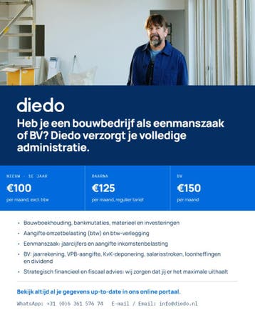 Boekhouder bouw | eenmanszaak BV | vanaf €50, Salarisadministratie