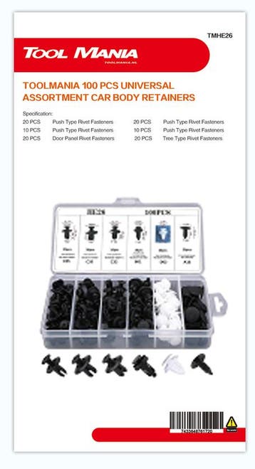 TM 100 Delige Assortiment bekleding Clips  MIX, Auto diversen, Autogereedschap, Verzenden, Nieuw