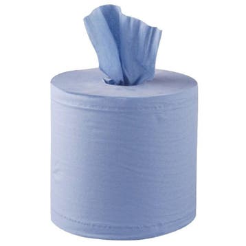 Centrefeed handdoekrollen blauw | 6 stuks | 2 laags Jantex, Verzenden, Nieuw in verpakking