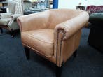 Chesterfield Maarsen  ! Camel Leren Chesterfield Club Chair, Huis en Inrichting, Fauteuils, Ophalen, Zo goed als nieuw, Leer, CHESTERFIELD