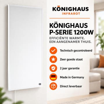 Könighaus infraroodpaneel 1200W | Tweede Kans | P-Serie, Radiator, Ophalen of Verzenden, Zo goed als nieuw, 60 tot 150 cm