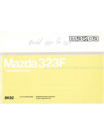 1996 MAZDA 323F INSTRUCTIEBOEKJE NEDERLANDS
