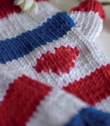 Breipatroon Hollandse Polswarmers - rood/wit/blauw met str, Hobby en Vrije tijd, Ophalen of Verzenden, Nieuw