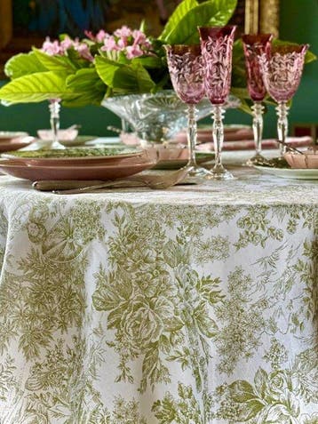 Tafelkleed voor grote tafels, toile de Jouy 2,70 x 1,80 -, Antiek en Kunst