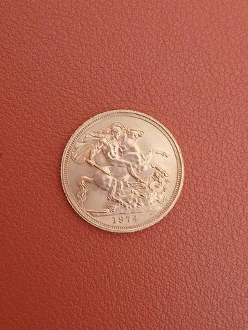 Verenigd Koninkrijk. Elizabeth II. Sovereign 1974, Postzegels en Munten