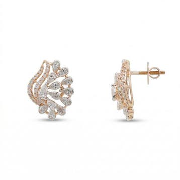 Oorbellen - 18 karaat Roségoud - 1.21ct. tw. Diamant, Nieuw