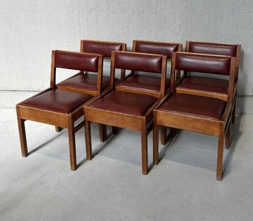 Stoel - Eik - Een set van zes stoelen