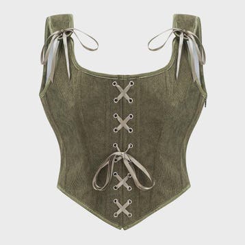 Vintage Corset Vest met Veter en Rits - Punk Goth Stijl, Verzenden