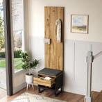 Halmeubel met Kast en Schoenenbank – Houtlook Zwart 210 cm, Verzenden, Nieuw