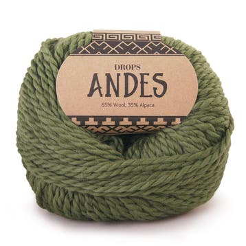 DROPS Andes Uni Colour - 7820 groen - Wol Garen, Ophalen of Verzenden, Nieuw