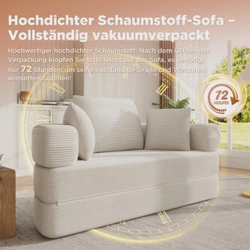 Modulaire Slaapbank Ovaal - Ribstof - Multifunctioneel en Fl, Huis en Inrichting, Banken | Bankstellen, Verzenden, Nieuw