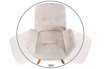 Draaibare design stoel BALTIC beige Boucle naturel eiken, Ophalen of Verzenden, Nieuw