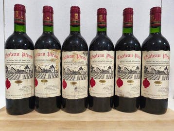 1989 Château Piron - Montagne-Saint-Émilion - 6 Flessen, Nieuw