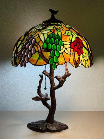 Gigantische Tiffany Studio stijl Autumn Vineyard with