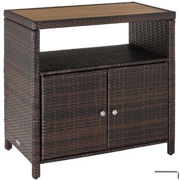 Wicker tuinkast Monscia, WPC-lamellen in houtlook - bruin, Tuin en Terras, Verzenden, Nieuw