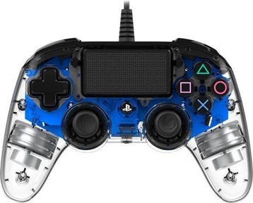 Nacon Compact Controller - Transparant Blauw LED PS4, Spelcomputers en Games, Ophalen of Verzenden, Zo goed als nieuw, PlayStation 4