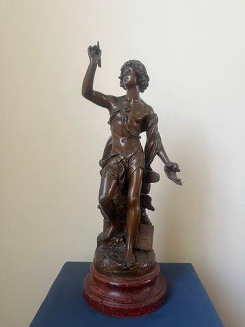 Emile Bruchon (1806-1895) - sculptuur, Poésie - 48 cm -, Antiek en Kunst, Antiek | Keramiek en Aardewerk