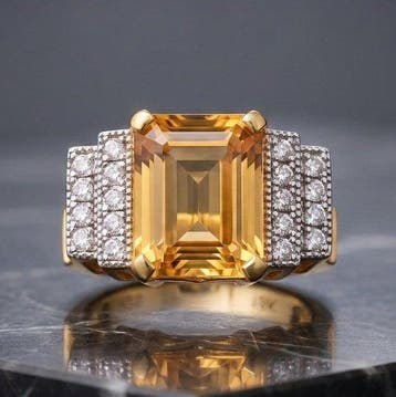 Zonder minimumprijs - Ring 18-karaats goudlaag, Zilver, Nieuw