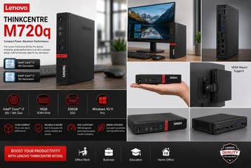 Lenovo ThinkCentre M720q-16GB/265GB WIFI, Computers en Software, Zo goed als nieuw, 16 GB, Onbekend, SSD